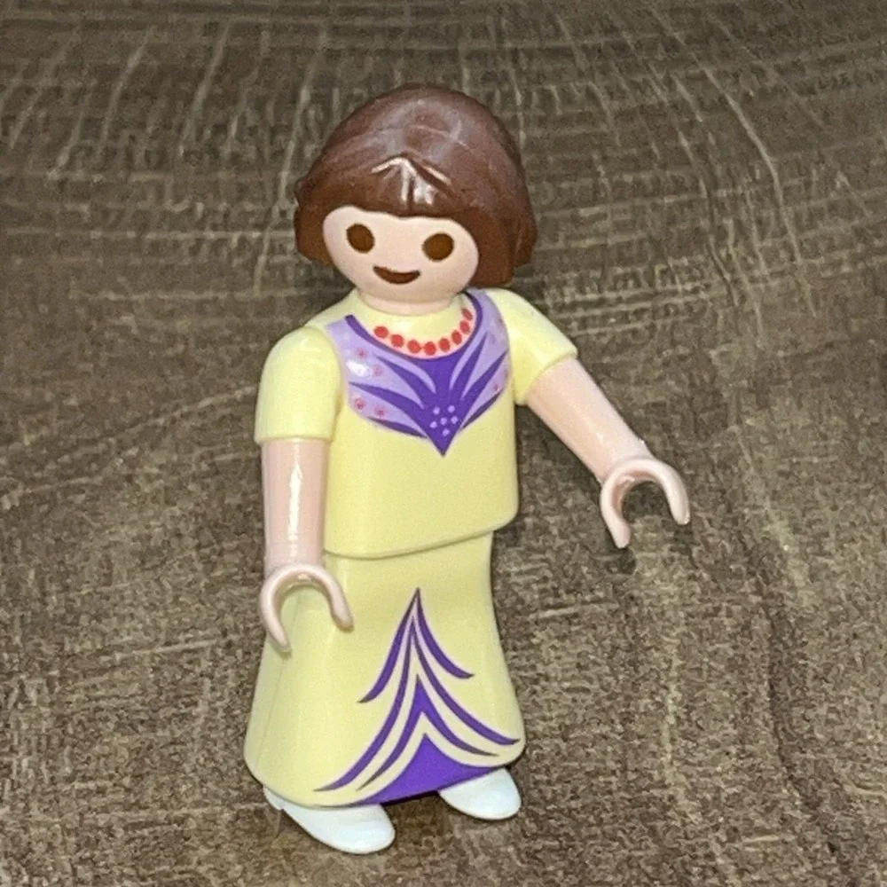 Vintage Geobra Women Figure by‎ Playmobil 1998 Yellow Purple Dress